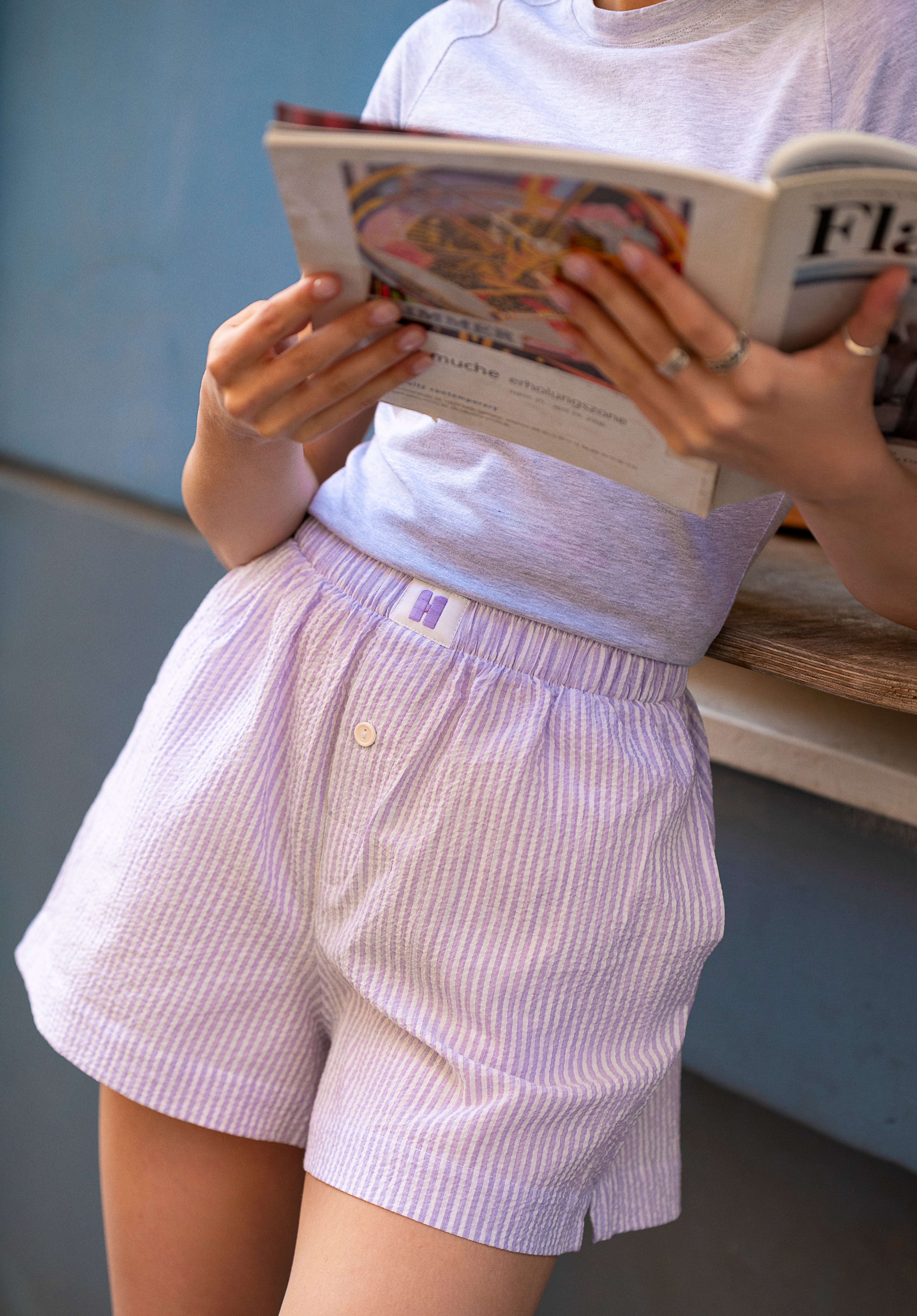 Classic Boxer - Lilac Stripe