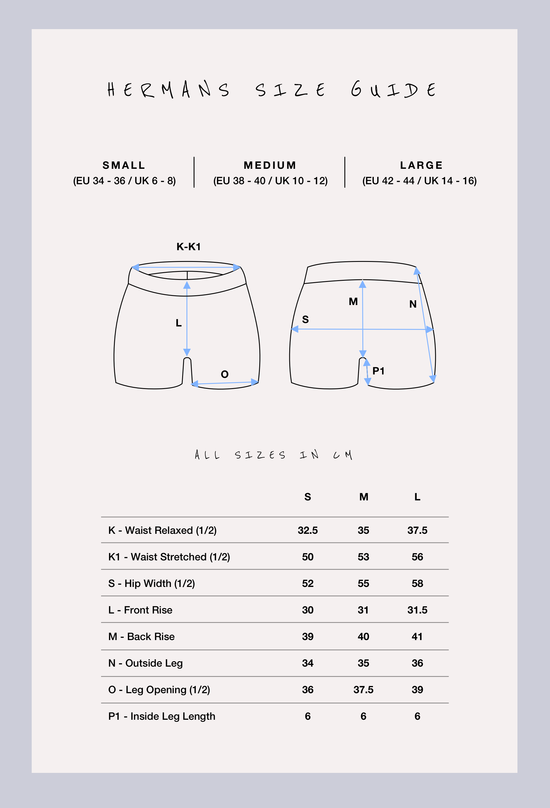 Size Guide – Hermans