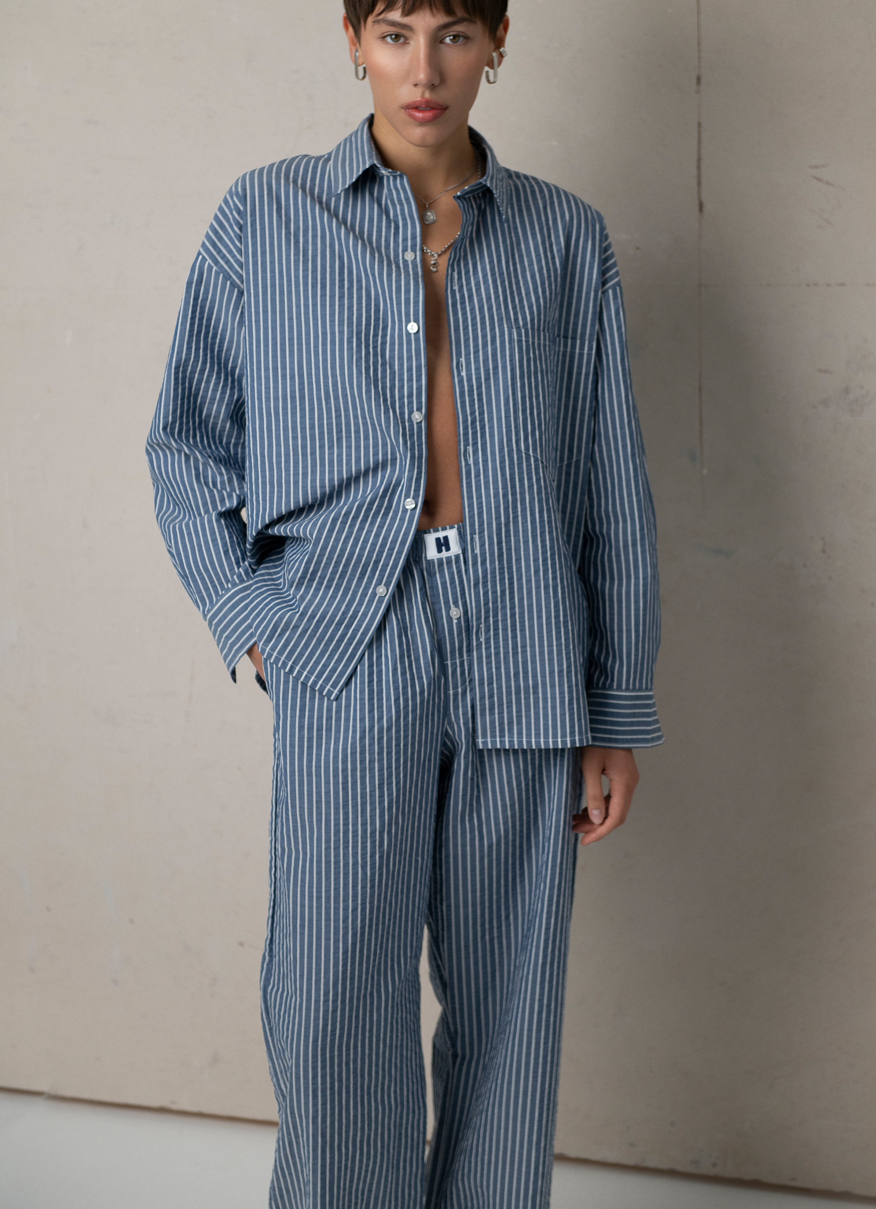 The Classic Long Pant - Midnight Blue Stripe - COMING SOON