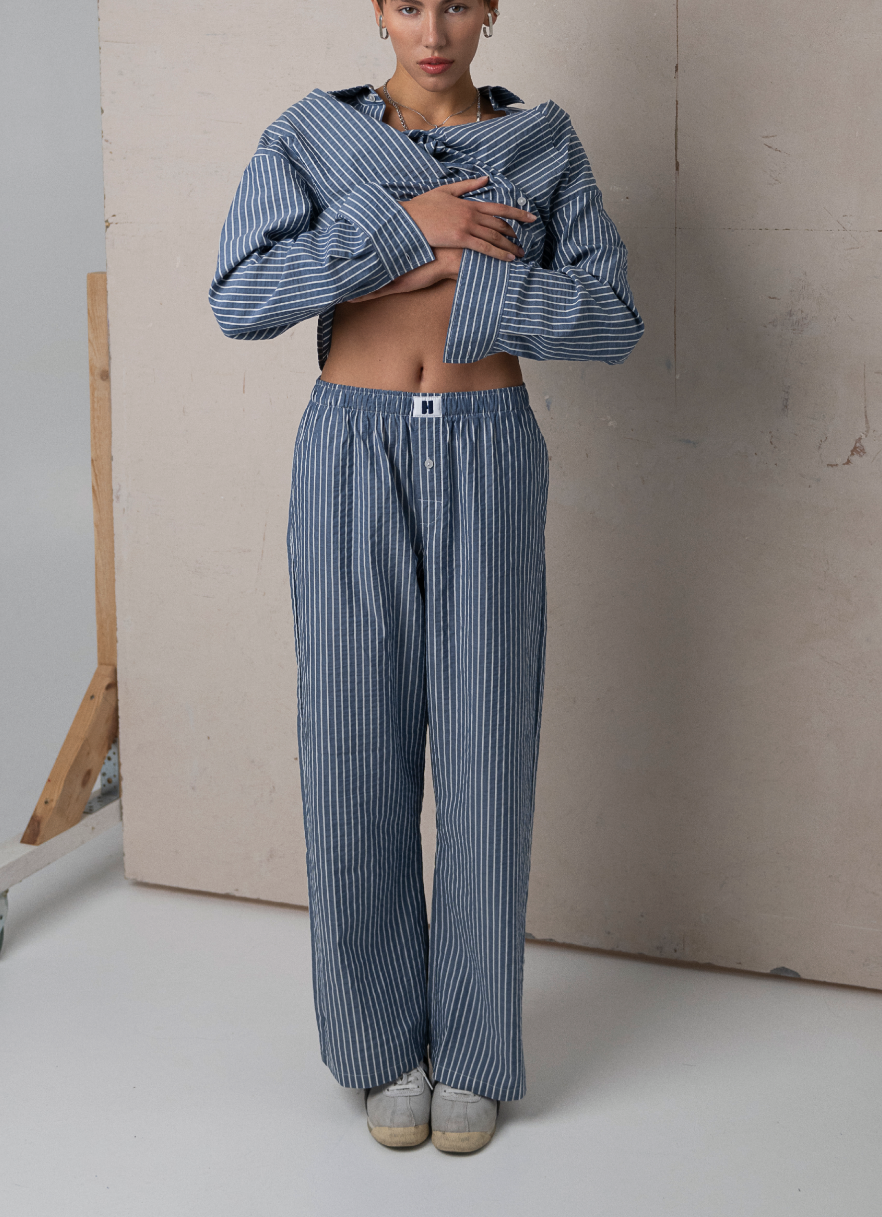 The Classic Long Pant - Midnight Blue Stripe - COMING SOON