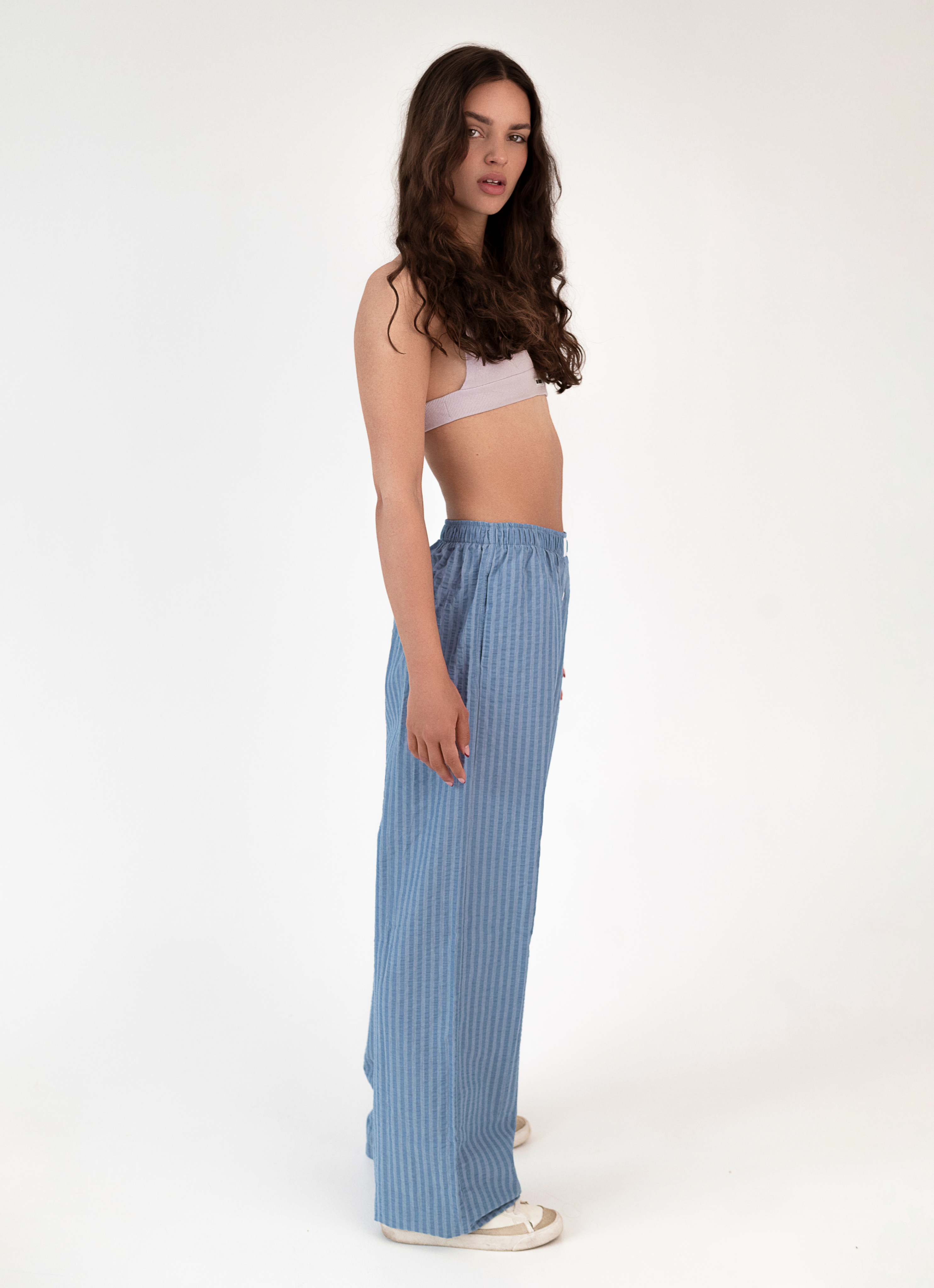 Classic Long Pant - Steel Blue Stripe