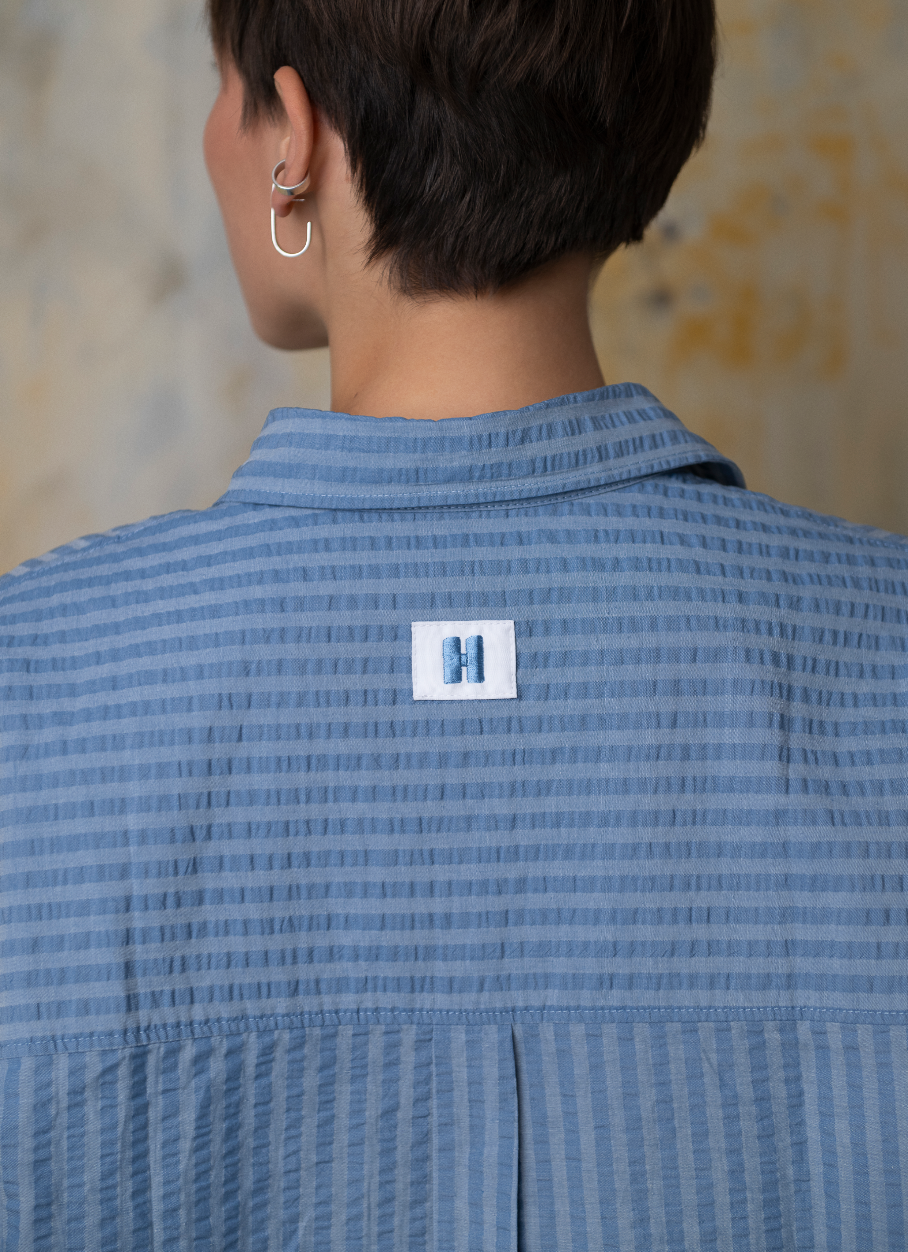 Oversized Shirt - Steel Blue Stripe - COMING SOON