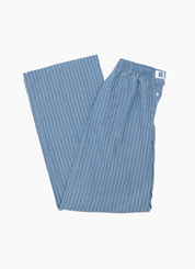 Pantalon Long Classique - Rayure Bleu Acier